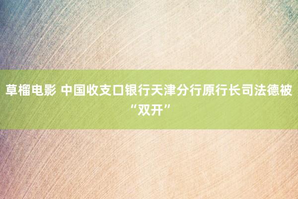 草榴电影 中国收支口银行天津分行原行长司法德被“双开”