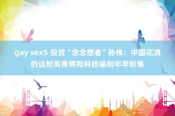 gay sex5 投资“念念想者”孙伟：中国花消的这轮高贵将和科技编削牢牢蚁集