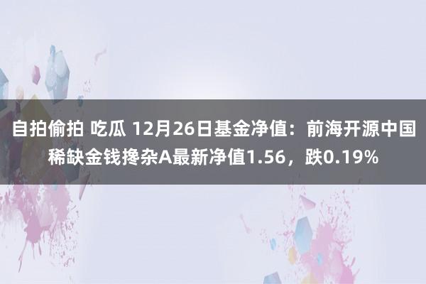 自拍偷拍 吃瓜 12月26日基金净值：前海开源中国稀缺金钱搀杂A最新净值1.56，跌0.19%