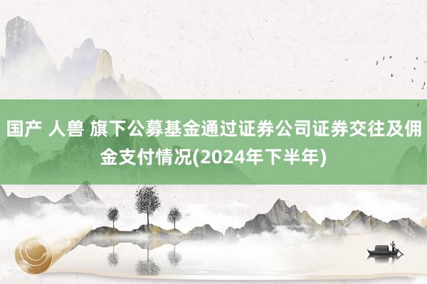 国产 人兽 旗下公募基金通过证券公司证券交往及佣金支付情况(2024年下半年)