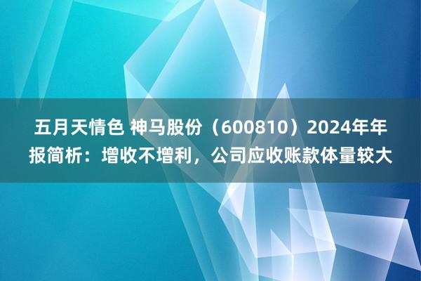 五月天情色 神马股份（600810）2024年年报简析：增收不增利，公司应收账款体量较大