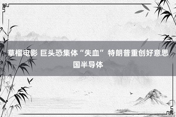 草榴电影 巨头恐集体“失血” 特朗普重创好意思国半导体