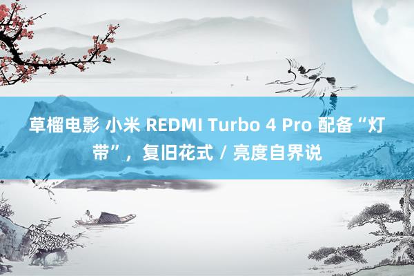 草榴电影 小米 REDMI Turbo 4 Pro 配备“灯带”，复旧花式 / 亮度自界说