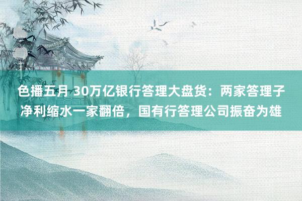 色播五月 30万亿银行答理大盘货：两家答理子净利缩水一家翻倍，国有行答理公司振奋为雄